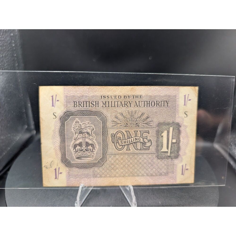 WWII British Military Authority One Shilling Banknote Unnumbered BMA Scrip